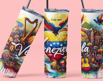 Venezuelan Stainless Steel Tumbler: Insulated Travel Mug, 20 oz