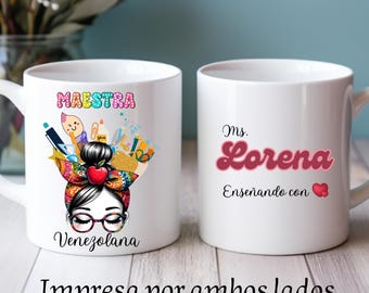 Regalo Para Maestra Taza Personalizada Taza para Venezolanos Regalo de San Valentin Regalo para Mujer Custom Mug for Teacher Coffee Cup