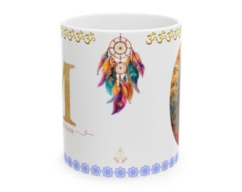 Hindu Art Mug Indian Design Mug Meditation Cup Mandala Mug Himalaya Cup Indian Cultere Mug Spiritual Gift Indian Christmas Gift Hindu Gift