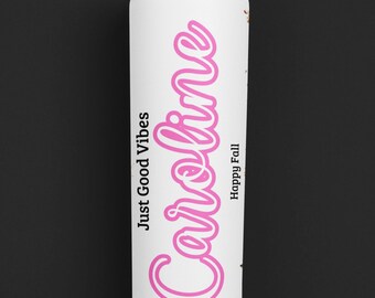 Personalized Stainless Steel Tumbler: 20oz Custom Good Vibes Cup