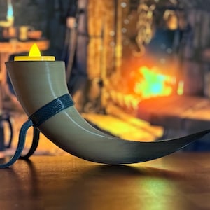 Skyrim inspired goat horn candle holder