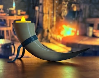 Skyrim inspired goat horn candle holder
