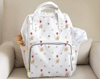 Diaper Backpack Classic Winnie Pooh Baby Shower Gift New Mom Bag Pooh Bear Personalized Blanket Newborn Outfit Keepsake Welcome Baby Gift