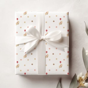 Confezione regalo classica Winnie the Pooh Compleanno Baby Shower Carta avvolgente Pooh Regalo di benvenuto per bambini Regalo Rotolo di carta regalo personalizzabile Pooh classico