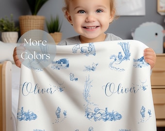 Gepersonaliseerde Winnie de Pooh-toile-babydekenset