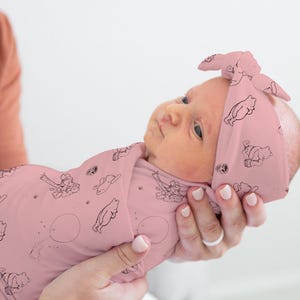 Personalized Crib Sheet Winnie Pooh Baby Swaddle Blanket Classic Pooh Newborn Photo Outfit Custom Name Shower Gift Pooh Bear Nursery Decor