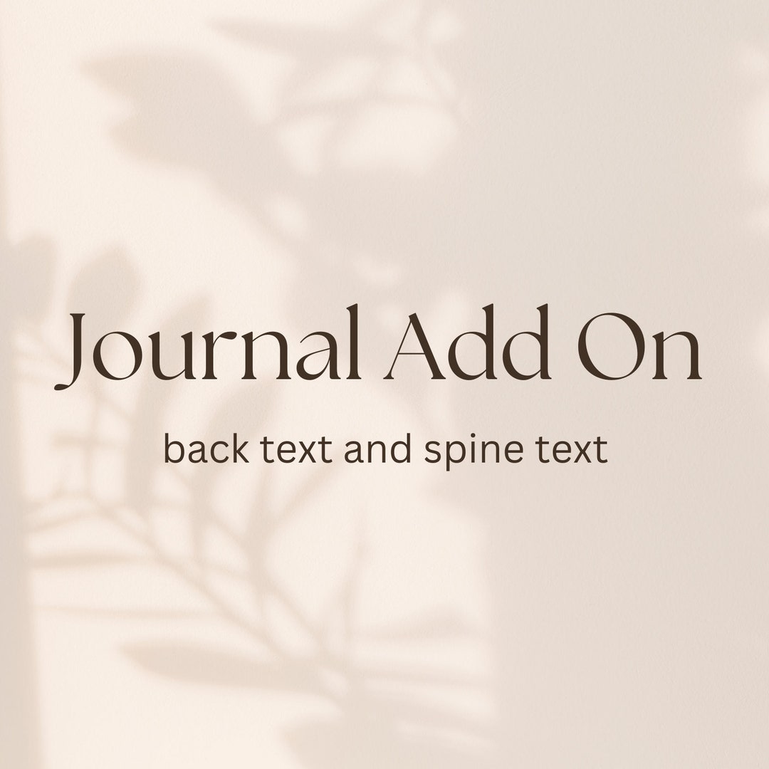 Add Custom Journal Back Text and Spine Text Personalized Notebook Gift ...