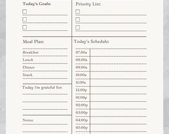 Single Page Printable Daily To-Do-List, Daily Schedule Planner