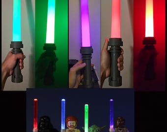 LEGO/Star Wars Inspired Lightsaber + 15-Color Modular Light Stick Handle | Star Wars Fan Art