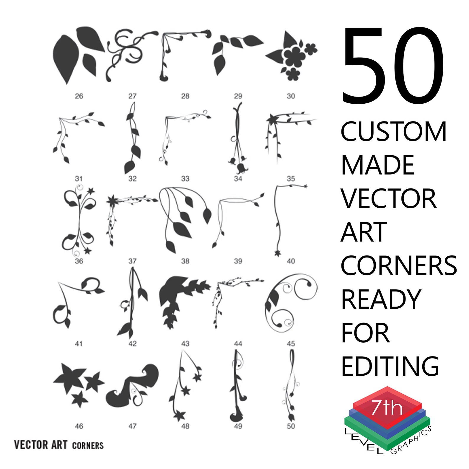 Vector Graphics Pack Vector Graphics Pack With 120 Editable Pieces - Etsy