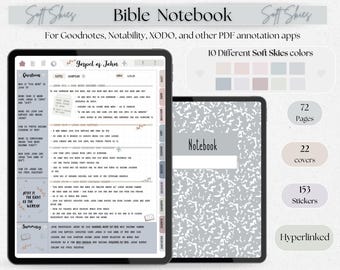 notatnik do studiowania Biblii cyfrowy planer hiperłącze dziennik biblijny goodnotes notability dziennik wiary notatki na iPadzie cyfrowe naklejki pdf