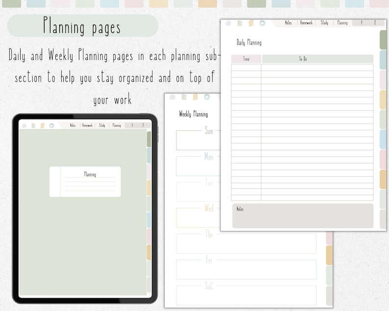 Digital Student Notebook With Hyperlinked Tabs Cornell Notes Templates ...