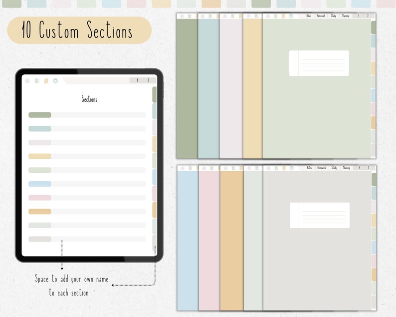 Digital Student Notebook With Hyperlinked Tabs Cornell Notes Templates ...