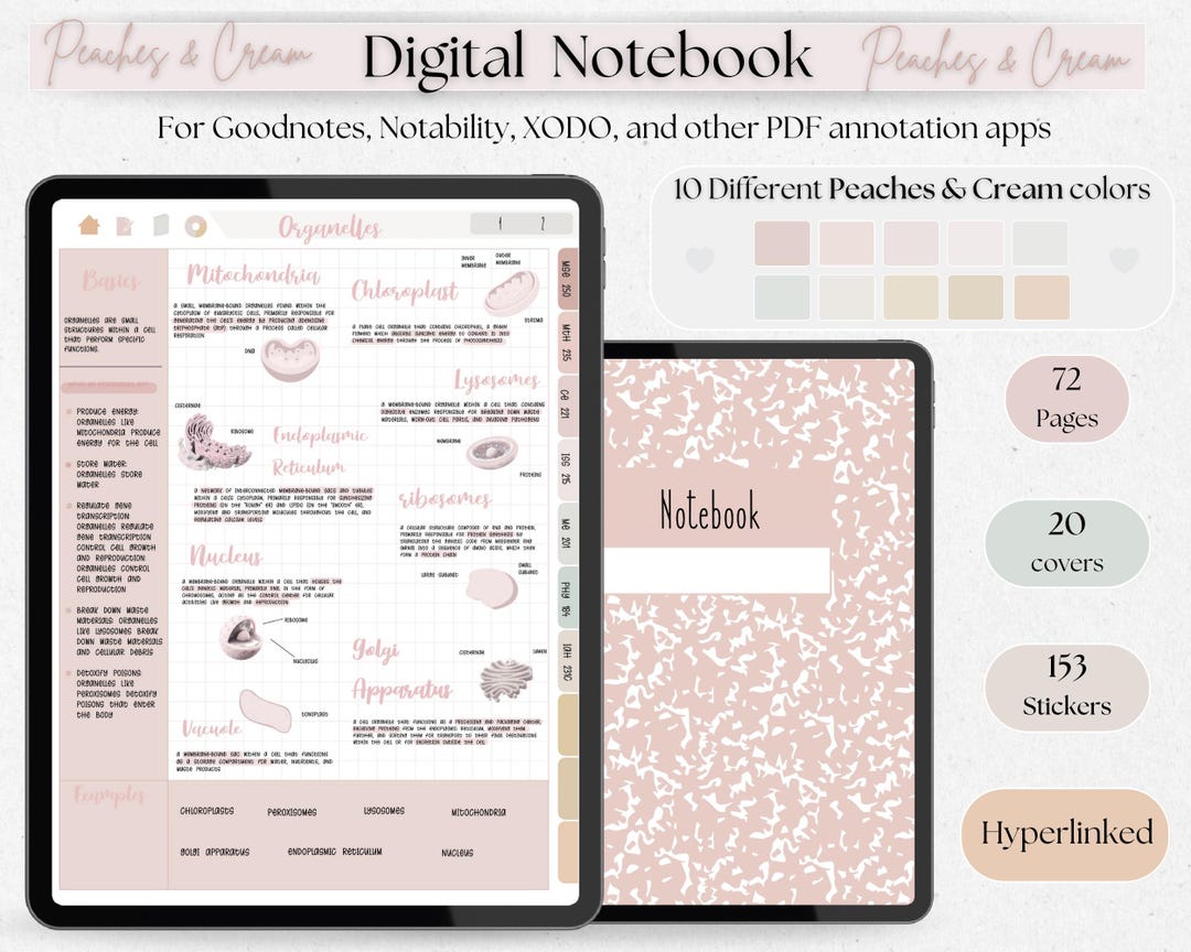 Digital Student Notebook With Hyperlinked Sections Cornell Note ...