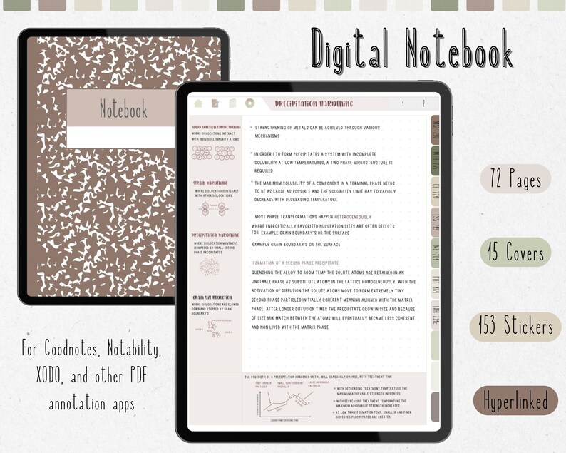 Hyperlinked Digital Note Template, Cornell Notes, Student Note Taking ...