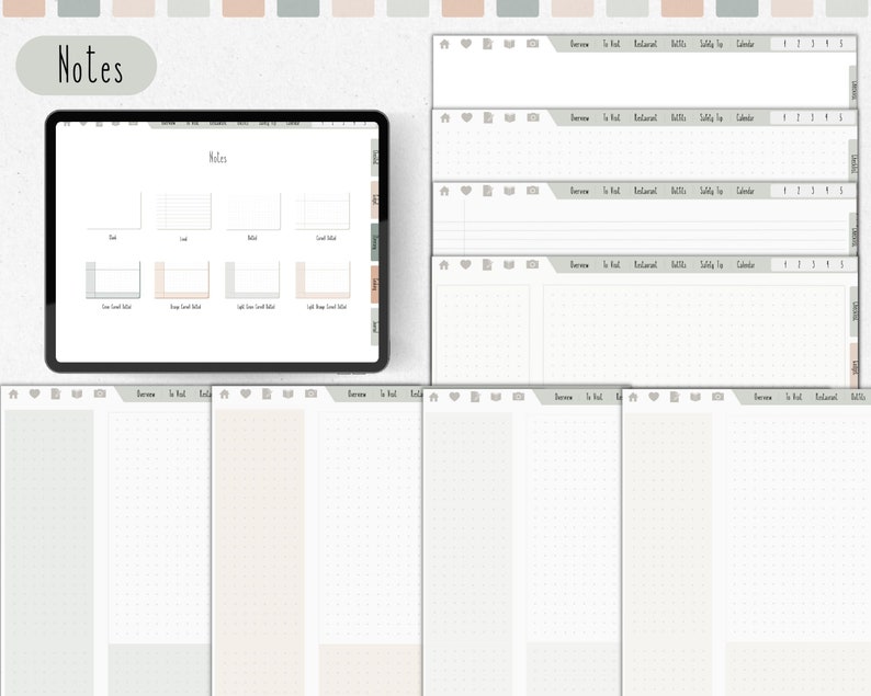 Digital Travel Planner, Vacation Digital Planner, Travel Itinerary