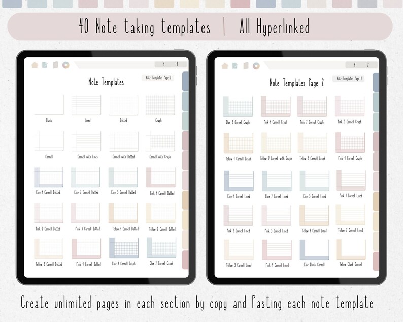 Digital Student Notebook With Hyperlinked Sections Cornell Note ...