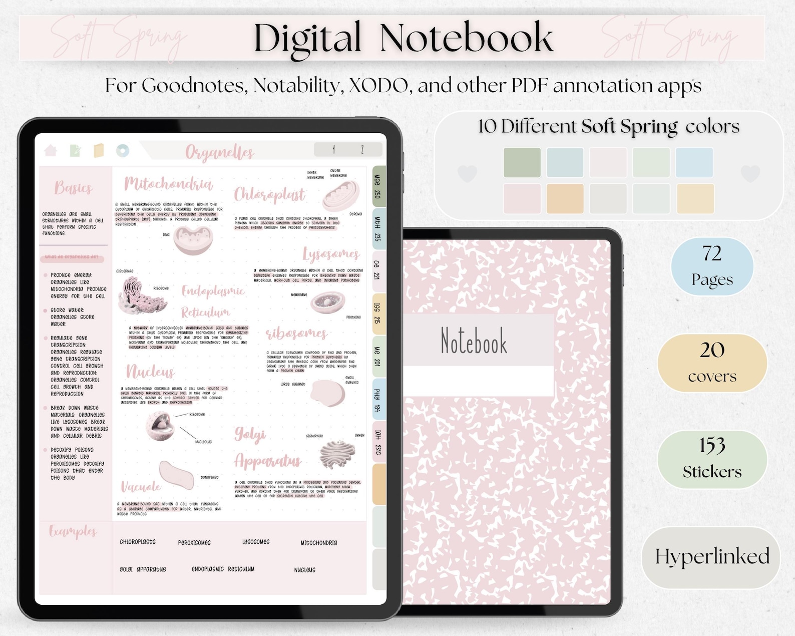 Hyperlinked Digital Note Template, Cornell Notes, Student Note Taking ...