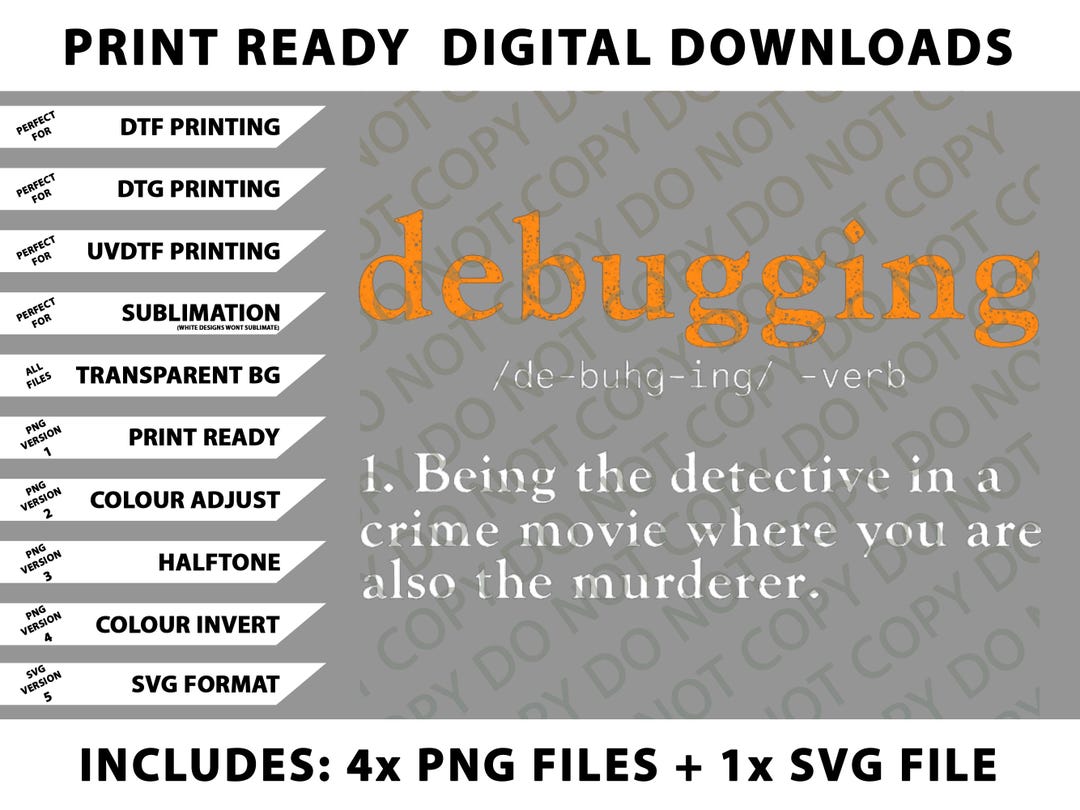 Debugging Definition Code Coding Computer Programmer Png Bundle, SVG ...
