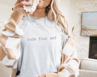 Police Officer Wife Gifts Code 4 Police Code Shirts for Police Academy Graduation Police Mom Shirt Thin Blue Line Retirement Gift Cop