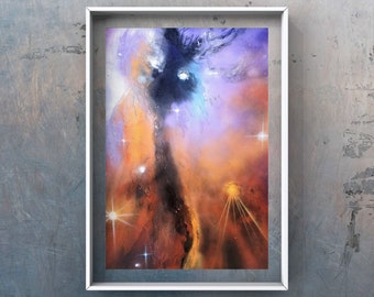 Nebula II, Original painting signed 2023 70x100cm #artwall #modernart #streetart #artgift #art #spraypainting