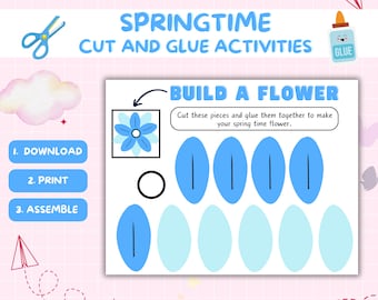 Build A Flower Printable Craft, Indoor Preschool Activity, Build A ...