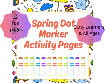 Páginas de actividades con marcadores de puntos de primavera: Aprendizaje temprano (patrón en PDF)