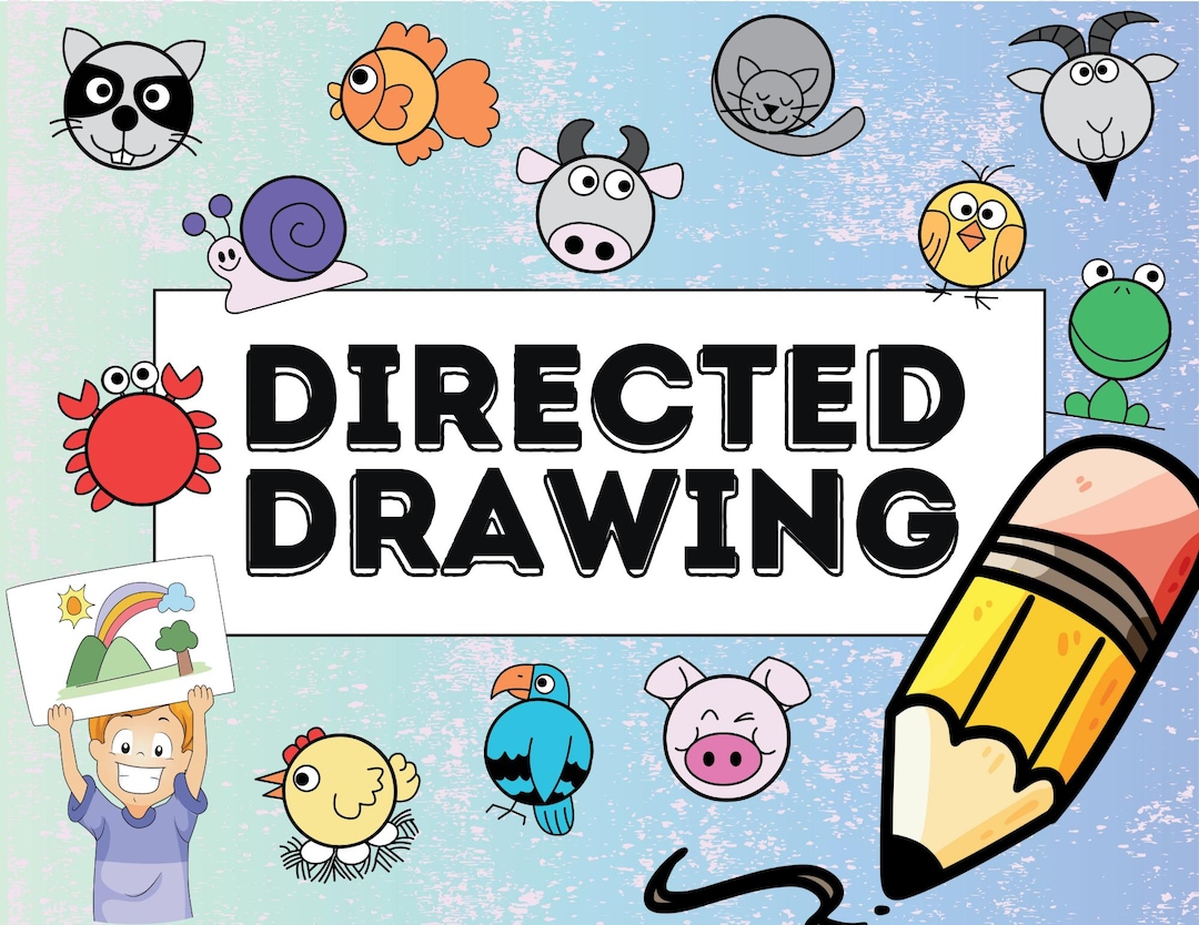 Directed Drawing Animals Printable | Easy Circle Art for Kids Classroom ...