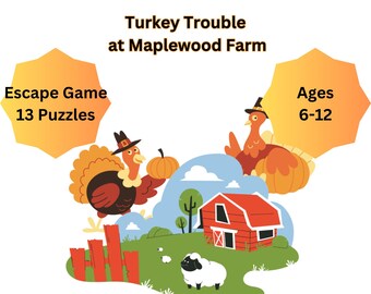 Turkey Trouble Escape Game: Thanksgiving Printable Puzzles (Ages 7-12)