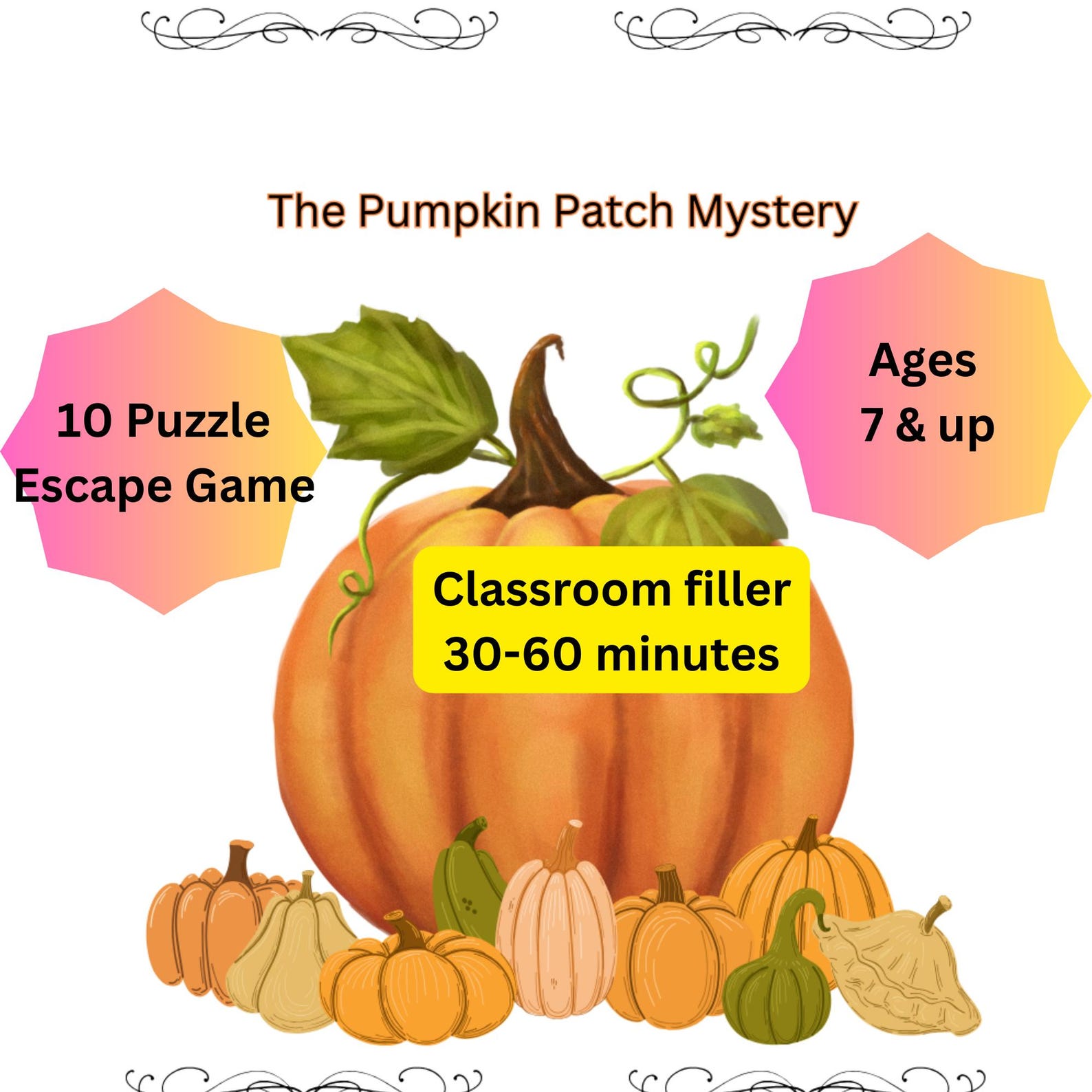 Pumpkin Patch Mystery Escape Game: Halloween Family Fun (digital ...