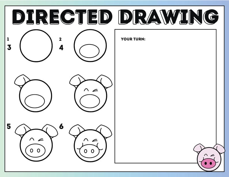 Directed Drawing Animals Printable | Easy Circle Art for Kids Classroom ...