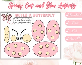 Butterfly Craft: DIY Cut and Assemble Activity (Digital Download)