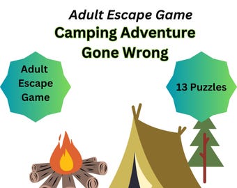 Camping Gone Wrong Escape Room Game: 13 Adult Puzzles (Digital Download)
