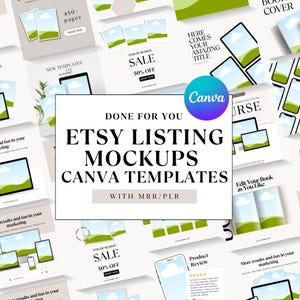 Etsy Listing Mockups: Canva Templates with MRR & PLR (Digital Download)