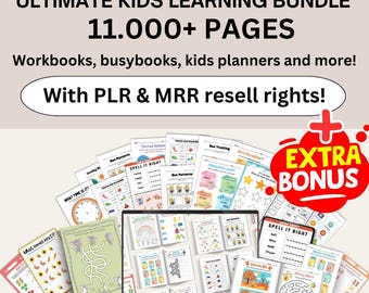 Kids Learning Resource Bundle: 11,000+ Pages, Homeschooling Activities (PLR MRR)