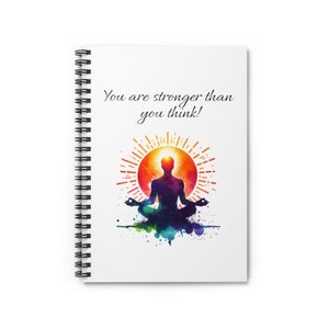 Du bist stärker als du denkst | Spiralnotizbuch | Inspirierende Botschaft | Motivationstagebuch – linierte Linie