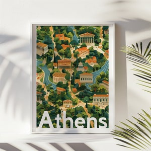 Essence of Antike Griechenland Reise Geschenk, druckbare Stadt Poster, digitaler Download, Hochzeitsgeschenk, Europa benutzerdefinierte Reise Poster, Wohnkultur.