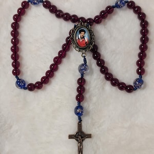 Saint Carlo Acutis Rosary: Glow in Dark Beads, St. Benedict Crucifix
