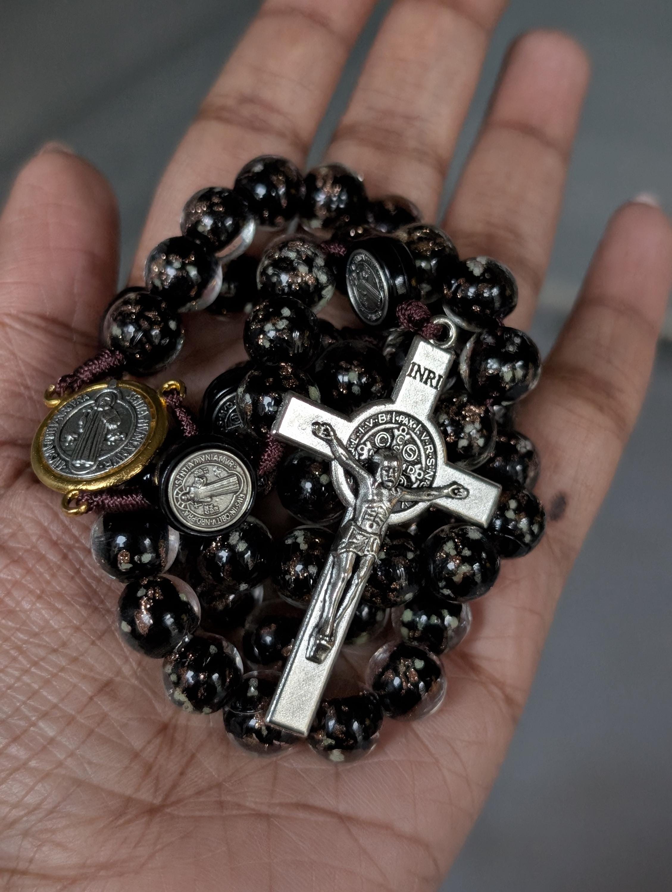 BRACCIALE ROSARIO IN ARGENTO 925 CON CROCE FINALE