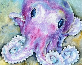 Hugs - 8x8" Small Pink Baby Octopus