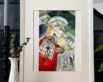 Suspended Motion - 9x12 watercolor original