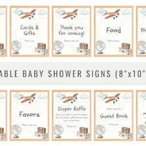 Reise-Babyparty benutzerdefinierte Zeichen Vorlage, kleine Entdecker-Baby-Dusche-Dekor, Abenteuer-Babyparty Zeichen, Flugzeug-Baby-Dusche Tisch Zeichen