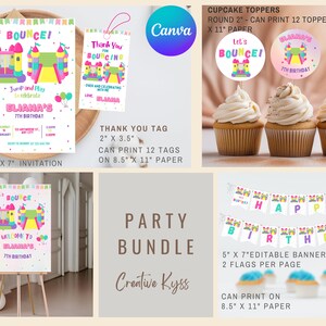 Bounce House Birthday Party Bundle Template, Bounce House Birthday Party Invitation Set, Bounce House Birthday Party Decor, Jump and Play