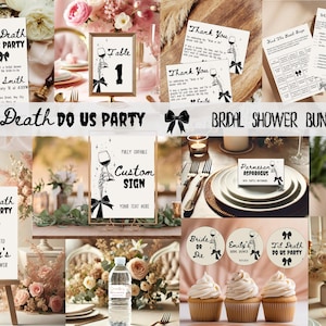 Til Death Do Us Party Bridal Shower Bundle, Halloween Bridal Shower Invitation Bundle, Bride or Die Bridal Shower Bundle, Gothic Bride Party