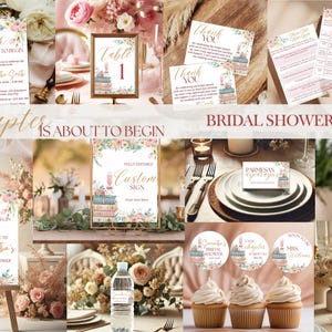 A New Chapter Bridal Shower Bundle, Next Chapter Bridal Shower Invitation Set, Spring Bridal Shower Decor, Book Theme Bridal Shower Bundle