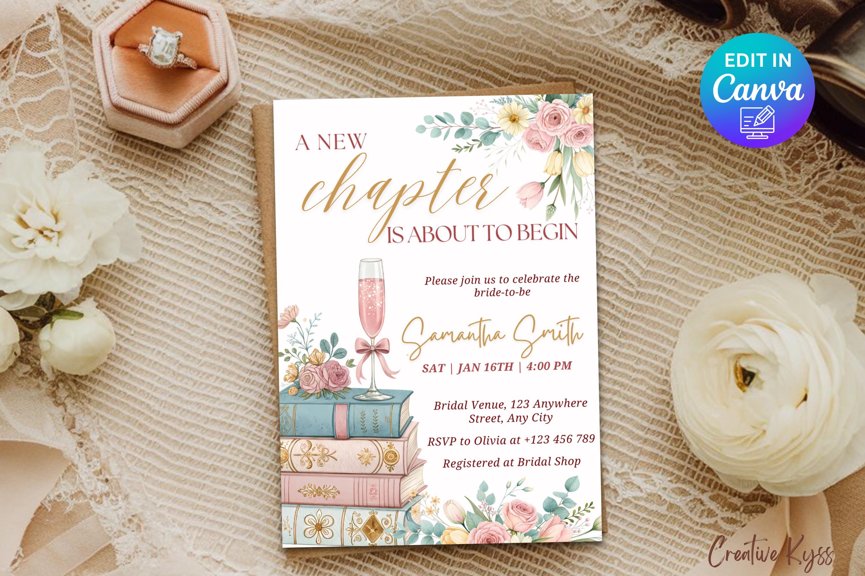 A New Chapter Bridal Shower Invitation Template, Next Chapter Bridal ...