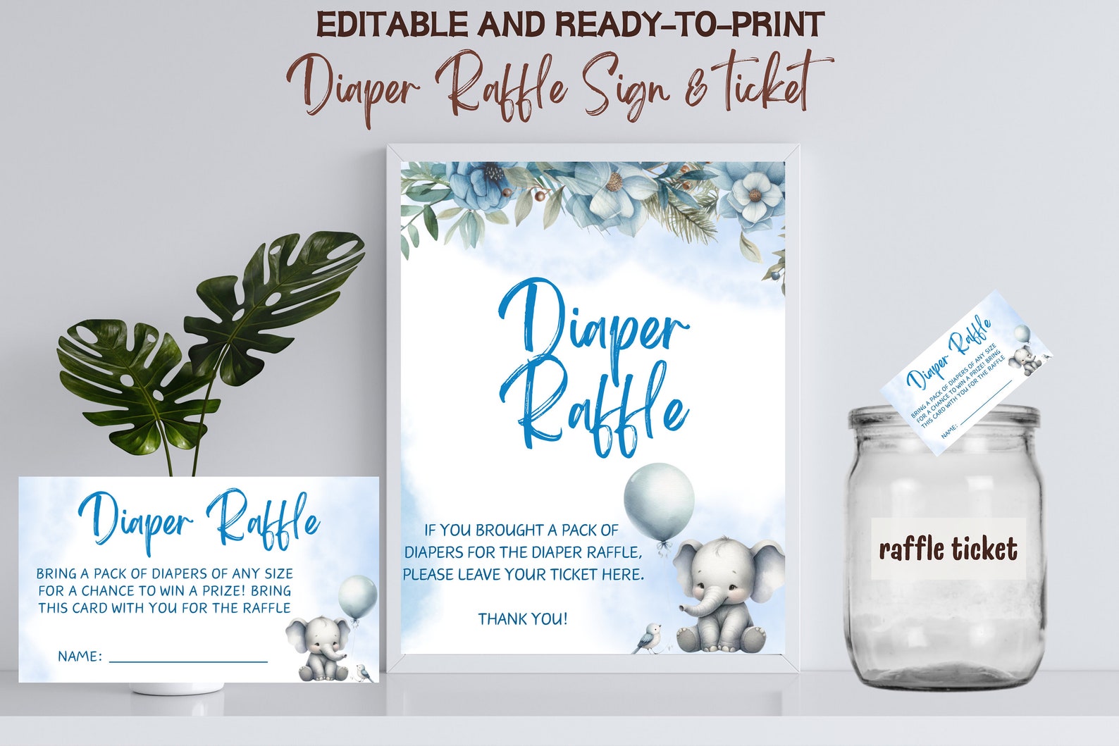 Elephant Baby Shower Diaper Raffle Sign, Boy Elephant Diaper Raffle ... Elephant Baby Shower Diaper Raffle Sign, Boy Elephant Diaper Raffle ...
