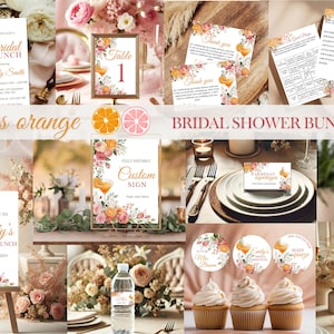 Citrus Bridal Shower Bundle, Editable Citrus Bridal Shower Decor Set, Floral Bridal Shower Bundle , Orange Lemon Bridal Brunch Bundle