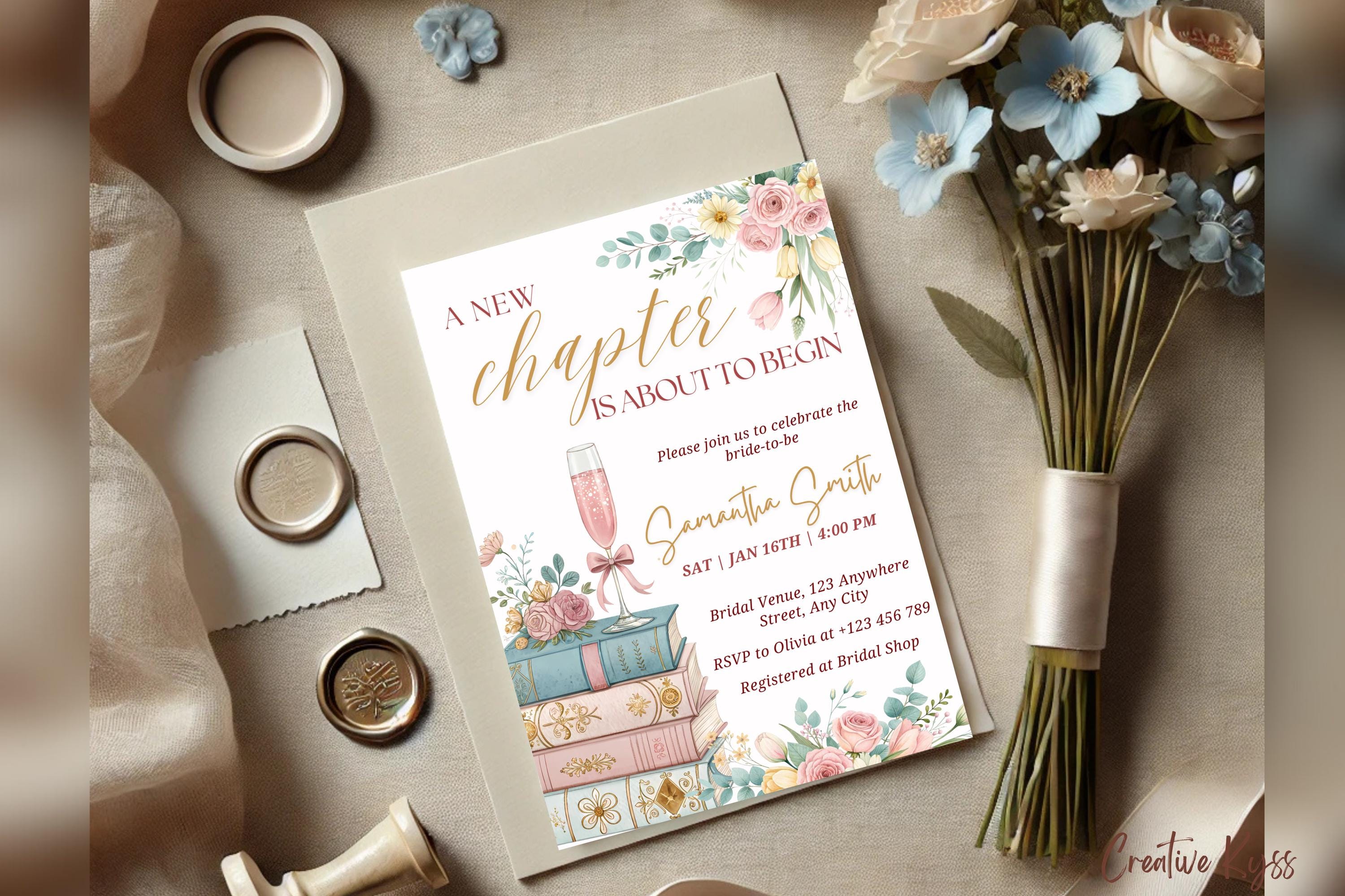 A New Chapter Bridal Shower Invitation Template, Next Chapter Bridal ...