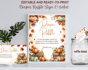 A Sweet Little Pumpkin Baby Shower Diaper Raffle Game, Pumpkin Patch Baby Shower Diaper Raffle, Fall Baby Shower, Gender Neutral Baby Shower